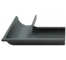 Угол желоба внешний 90° Grand Line 125/90 мм. Matte PU RAL 7024 Мокрый асфальт