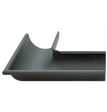 Угол желоба внешний 90° Grand Line 125/90 мм. Matte PU RAL 7024 Мокрый асфальт