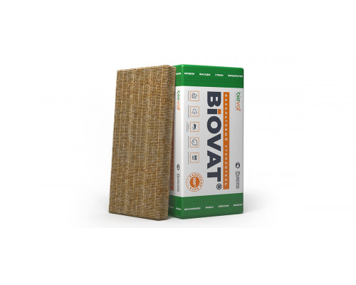 Утеплитель базальтовый BIOVAT Вент 1000 х 600 х 100 мм. 90 кг/м3 (2,4м2 / 0,24м3) 4 плит
