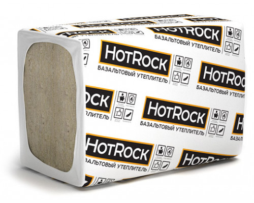 Утеплитель базальтовый HotRock Вент 1200 х 600 х 100 мм. 90 кг/м3 (2,16 м2 / 0,216 м3) 3 плит