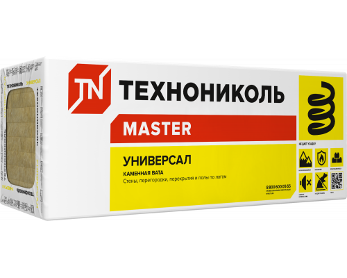 Утеплитель из минеральной ваты Технониколь 1200 x 600 x 50 мм. 34 кг/м3 (8,64м2 / 0,432м3) 12 плит