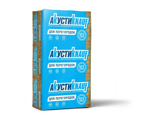Утеплитель тепло-звукоизоляционный Акустик Кнауф TS037 50 х 610 х 1230 мм. 12м2 / 0,6м3