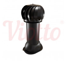 Вентиляция роторная для металлочерепицы утепленная Viotto 125 х 650 мм. RAL 9005 Черный