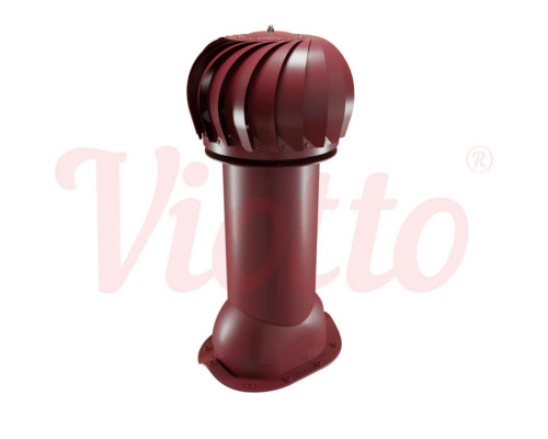 Вентиляция роторная для металлочерепицы утепленная Viotto 150 х 650 мм. RAL 3005 Красный