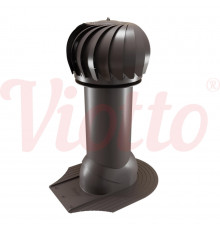 Вентиляция роторная для мягкой кровли неутепленная Viotto 110 х 550 мм. RAL 8019 Темно-коричневый