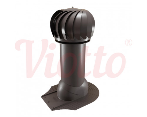 Вентиляция роторная для мягкой кровли неутепленная Viotto 110 х 550 мм. RAL 8019 Темно-коричневый