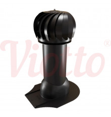 Вентиляция роторная для мягкой кровли неутепленная Viotto 110 х 550 мм. RAL 9005 Черный