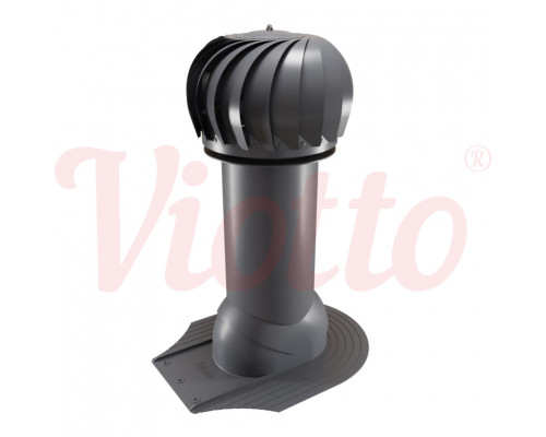 Вентиляция роторная для мягкой кровли неутепленная Viotto 125 х 650 мм. RAL 7024 Серый графит