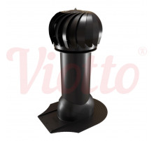 Вентиляция роторная для мягкой кровли неутепленная Viotto 125 х 650 мм. RAL 9005 Черный