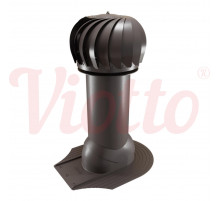 Вентиляция роторная для мягкой кровли утепленная Viotto 110 х 550 мм. RAL 8019 Темно-коричневый