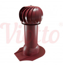 Вентиляция роторная для мягкой кровли утепленная Viotto 125 х 650 мм. RAL 3005 Красный