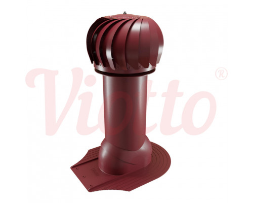 Вентиляция роторная для мягкой кровли утепленная Viotto 125 х 650 мм. RAL 3005 Красный