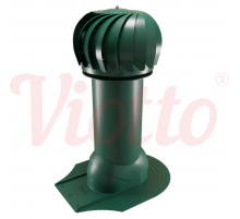 Вентиляция роторная для мягкой кровли утепленная Viotto 125 х 650 мм. RAL 6005 Зеленый