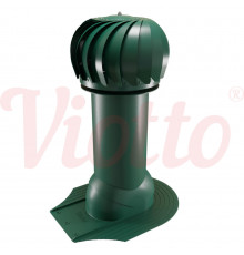 Вентиляция роторная для мягкой кровли утепленная Viotto 125 х 650 мм. RAL 6005 Зеленый