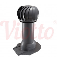 Вентиляция роторная для мягкой кровли утепленная Viotto 125 х 650 мм. RAL 7024 Серый графит