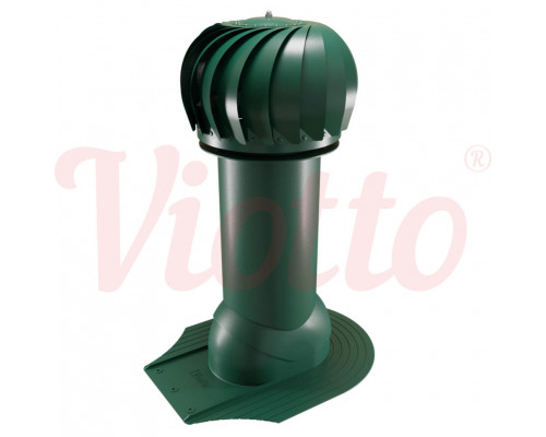 Вентиляция роторная для мягкой кровли утепленная Viotto 150 х 650 мм. RAL 6005 Зеленый