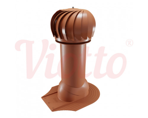 Вентиляция роторная для мягкой кровли утепленная Viotto 150 х 650 мм. RAL 8004 Терракотовый
