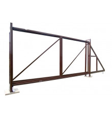 Ворота откатные Grand Line Colority Zinc 2,03 x 4,0 м. RAL 8017 Коричневый шоколад