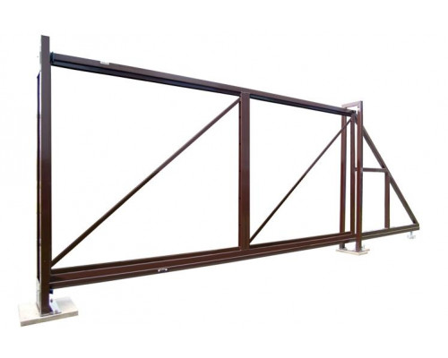 Ворота откатные Grand Line Colority Zinc 2,03 x 4,0 м. RAL 8017 Коричневый шоколад