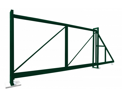 Ворота откатные Grand Line Colority Zinc 2,03 x 4,5 м. RAL 6005 Зеленый мох