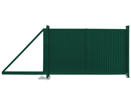 Ворота откатные Grand Line Estet 2,0 х 3,5 м. RAL 6005 Зеленый Мох
