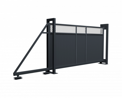 Ворота откатные Grand Line Estet Plus 2,0 х 4,5 м. RAL 6005/1014