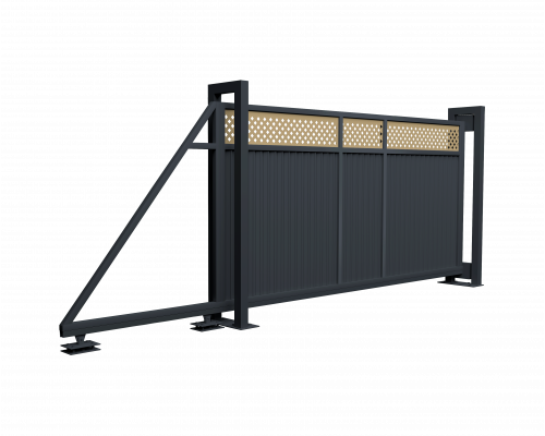 Ворота откатные Grand Line Estet Plus 2,0 х 4,5 м. RAL 7024/1014