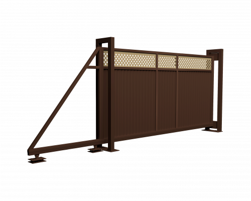Ворота откатные Grand Line Estet Plus 2,0 х 4,5 м. RAL 8017/1014