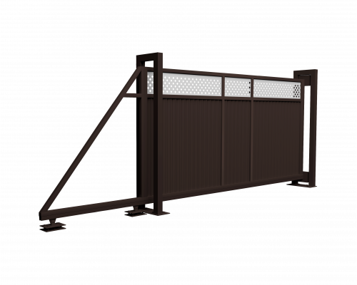 Ворота откатные Grand Line Estet Plus 2,0 х 4,5 м. RAL RR 32/1013
