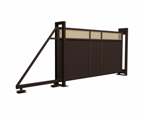 Ворота откатные Grand Line Estet Plus 2,0 х 4,5 м. RAL RR 32/1014