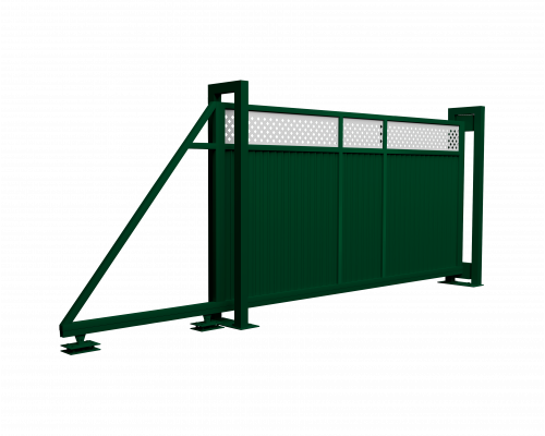 Ворота откатные Grand Line Estet Plus 2,0 х 4,5 RAL 6005/1013