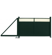 Ворота откатные Grand Line Estet Plus 2,4 х 3,5 м. RAL 6005/1014