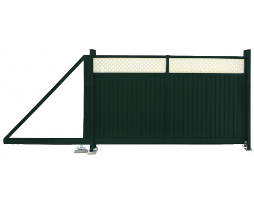 Ворота откатные Grand Line Estet Plus 2,4 х 3,5 м. RAL 6005/1014