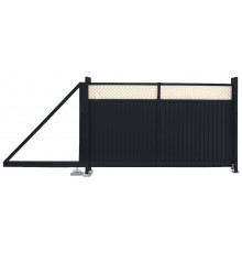 Ворота откатные Grand Line Estet Plus 2,4 х 3,5 м. RAL 7024/1013