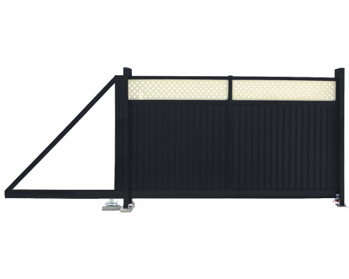 Ворота откатные Grand Line Estet Plus 2,4 х 3,5 м. RAL 7024/1014