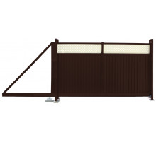 Ворота откатные Grand Line Estet Plus 2,4 х 3,5 м. RAL 8017/1014