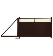 Ворота откатные Grand Line Estet Plus 2,4 х 3,5 м. RAL 8017/1014