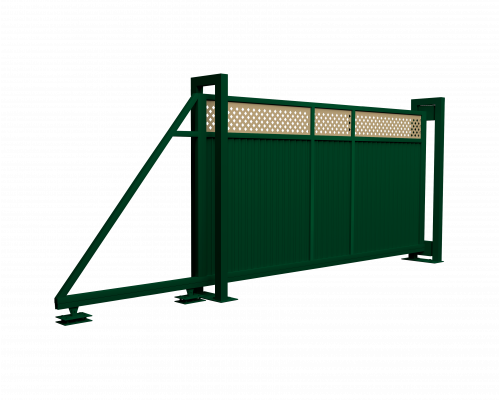 Ворота откатные Grand Line Estet Plus 2,4 х 4,5 м. RAL 6005/1014