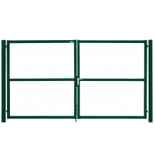 Ворота распашные Grand Line Colority Zinc Lock 1,5 х 3,5 м. RAL 6005 Зеленый мох