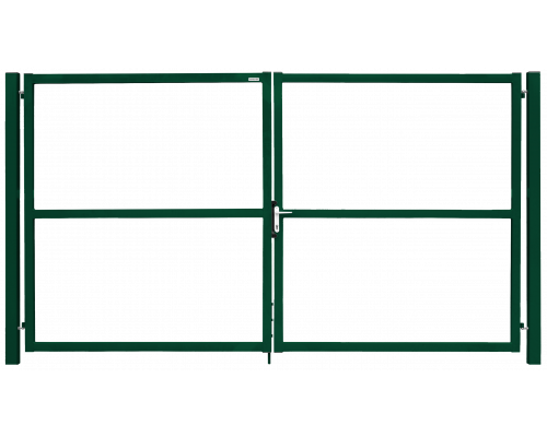 Ворота распашные Grand Line Colority Zinc Lock 1,5 х 3,5 м. RAL 6005 Зеленый мох