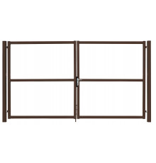 Ворота распашные Grand Line Colority Zinc Lock 1,8 х 3,5 м. RAL 8017 Коричневый шоколад