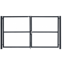 Ворота распашные Grand Line Colority Zinc Lock 1,8 х 4,0 м. RAL 7024 Серый