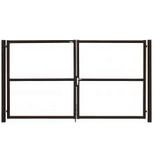 Ворота распашные Grand Line Colority Zinc Lock 1,8 х 4,0 м. RAL 8017 Коричневый шоколад