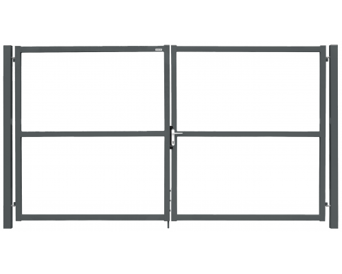 Ворота распашные Grand Line ColorZn Lock 2,0 х 4,0 м. RAL 7012