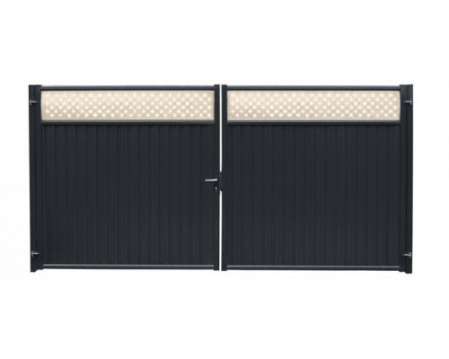 Ворота распашные Grand Line Estet Plus 2,0 х 3,6 м. RAL 7024/1013 Серый графит