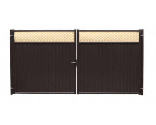 Ворота распашные Grand Line Estet Plus 2,4 х 3,6 м. RR 32/1014 Темно-коричневый