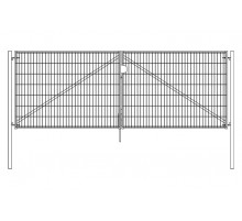 Ворота распашные Grand Line Light NoLock 2,03 х 4,0 м. RAL 6005 Зеленый мох
