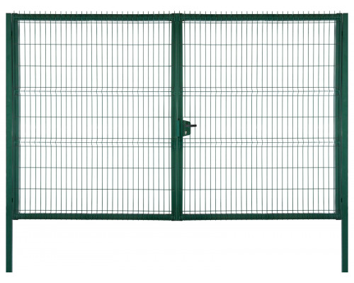 Ворота распашные Grand Line Profi Lock 2,43 х 4,0 м. RAL 6005 Зеленый Мох