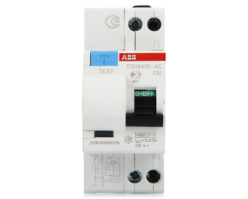 Выключатель автоматический дифференциальный ABB (АВДТ) DSH941R 1п+N C32А 30мА тип АС
