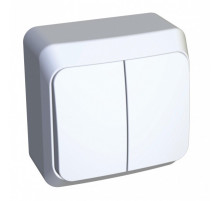 Выключатель двухклавишный наружный ЭТЮД белый сх.5 Schneider Electric BA10-002B
